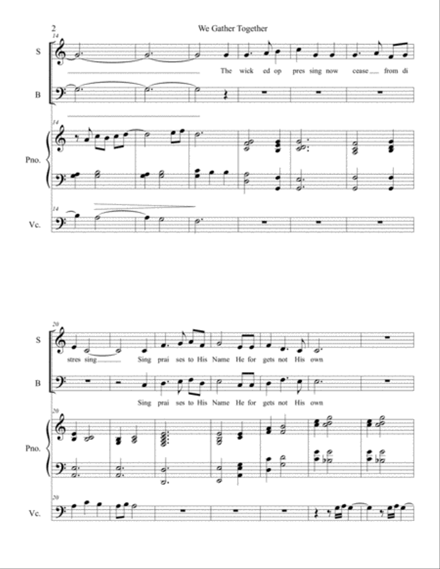 We Gather Together Piano scores gallery preview page 2