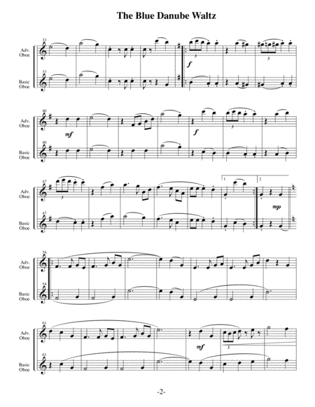 Blue Danube Waltz (Arrangements Level 2-4 for OBOE + Written Accomp) image number null