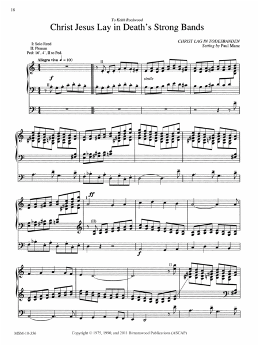 Christ Jesus Lay In Death's Strong Bands Organ scores gallery preview page 1