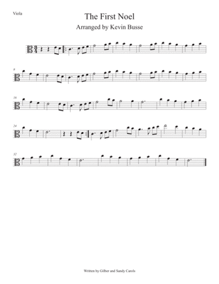 The First Noel (Easy key of C) Viola