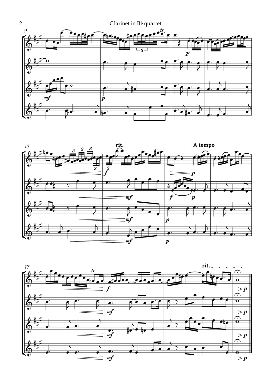 Arioso Bach Clarinet Quartet Clarinet Quartet scores gallery preview page 3
