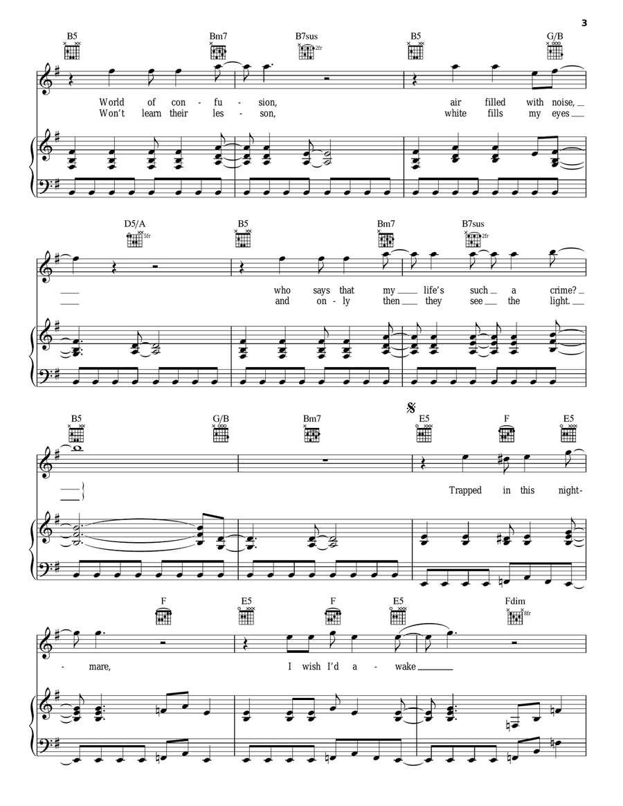 Madhouse Madhouse Piano, Vocal, Guitar scores gallery preview page 3