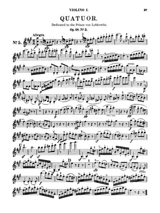 Beethoven: String Quartet, Op. 18 No. 5