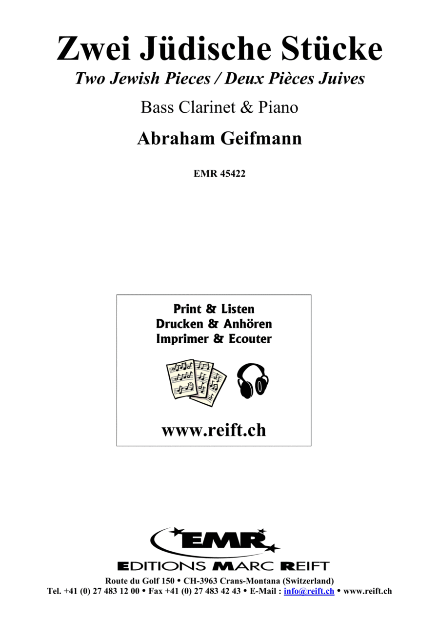 Zwei Judische Stucke Zwei Judische Stucke Bass Clarinet scores gallery preview page 1