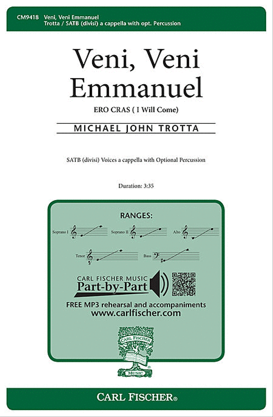 Veni, Veni Emmanuel 4-Part scores gallery preview page 1