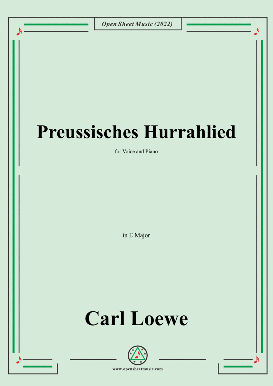 Loewe-Preussisches Hurrahlied,in E Major,for Voice and Piano Voice Solo scores gallery preview page 1