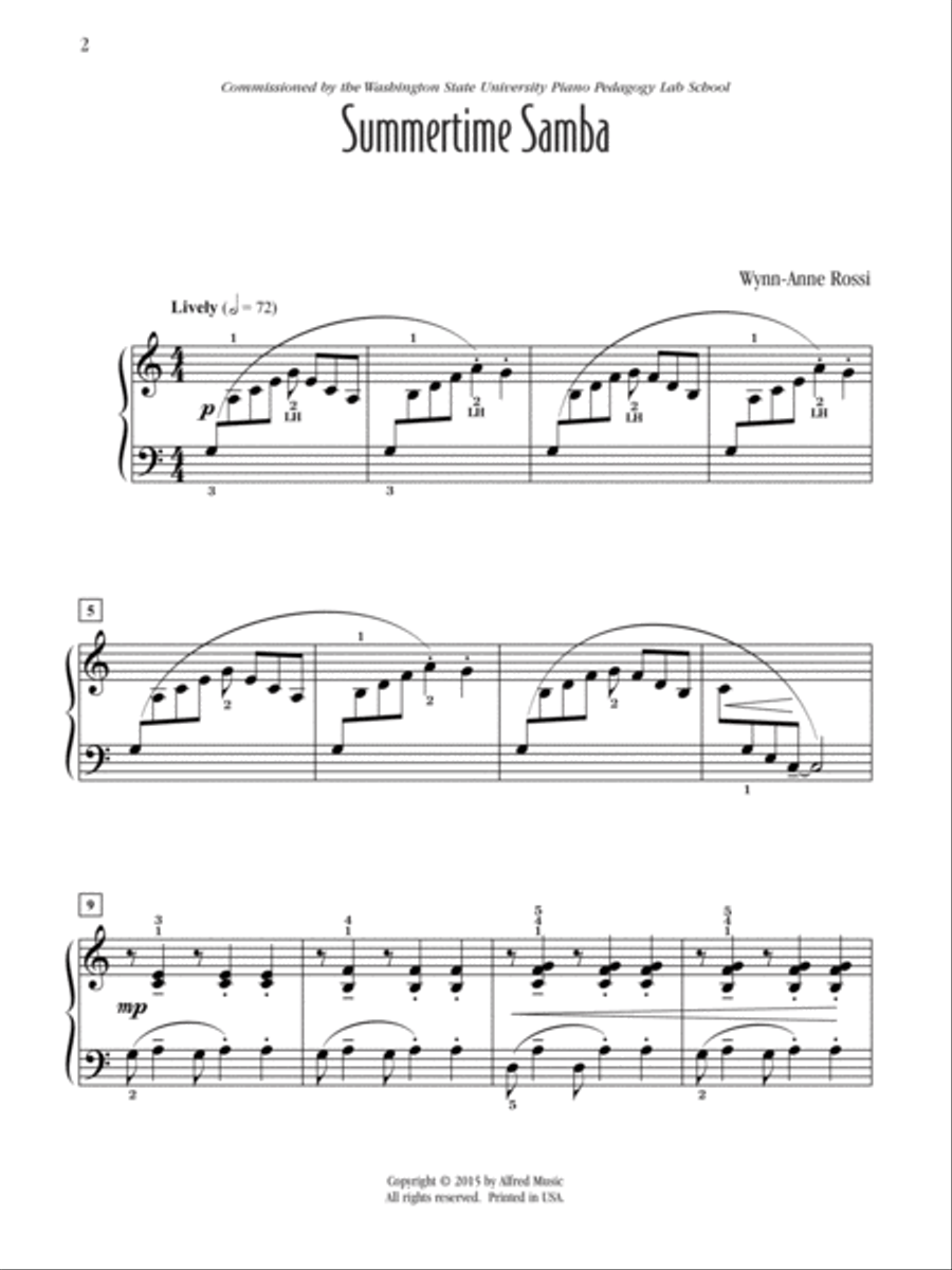 Summertime Samba Summertime Samba Piano Solo scores gallery preview page 2