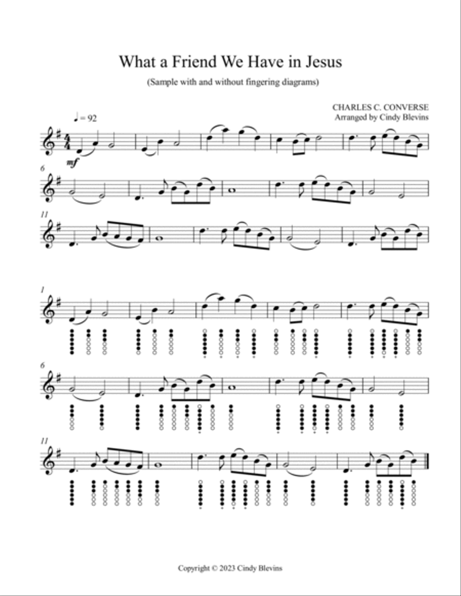 What A Friend We Have In Jesus, Solo Tin Whistle Tin Whistle scores gallery preview page 2