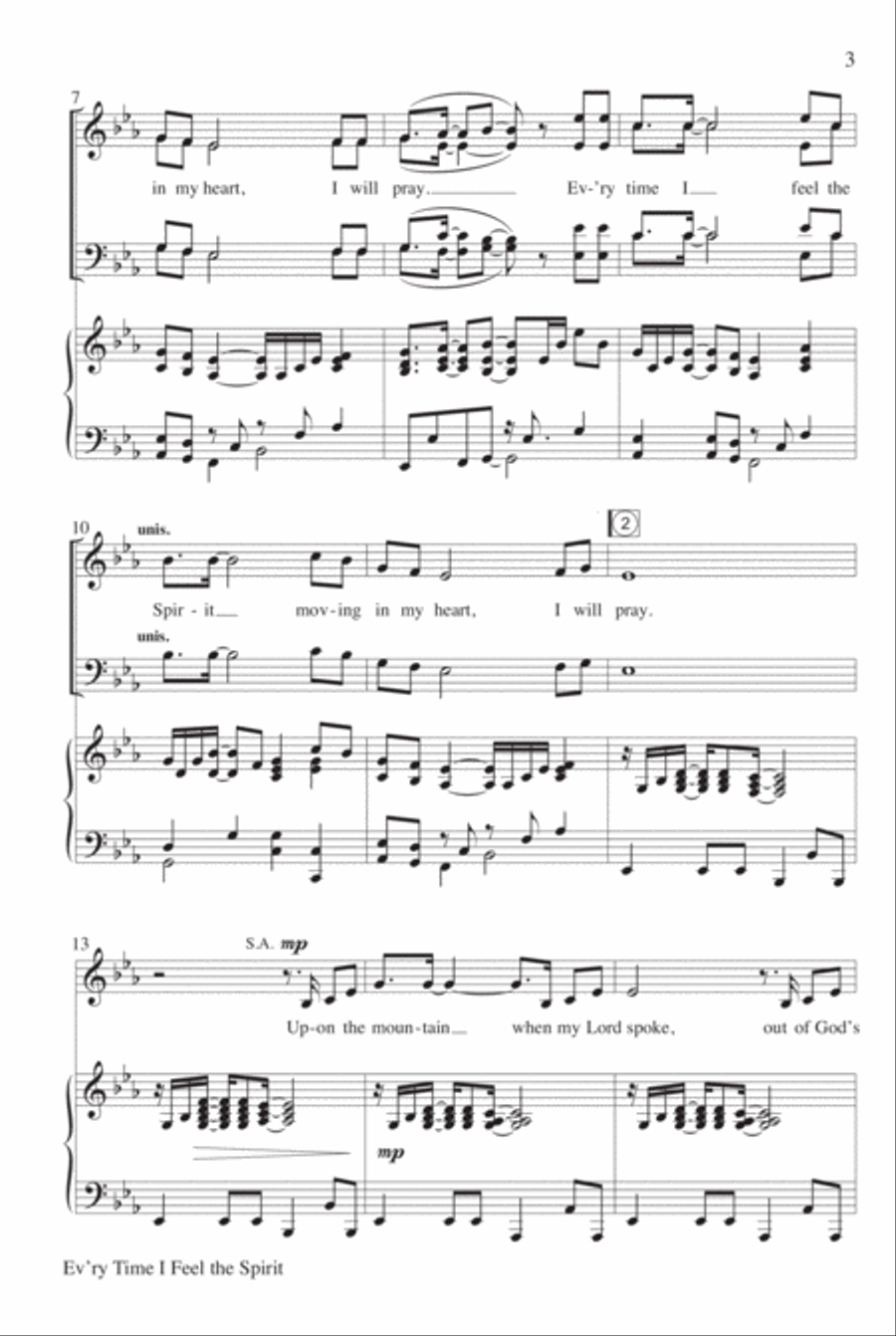 Ev'ry Time I Feel the Spirit 4-Part scores gallery preview page 3