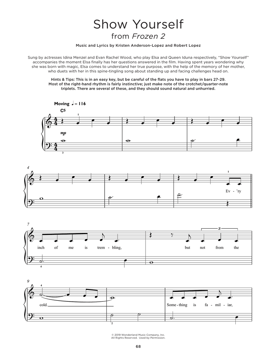 Show Yourself (from Disney's Frozen 2) Easy Piano scores gallery preview page 1
