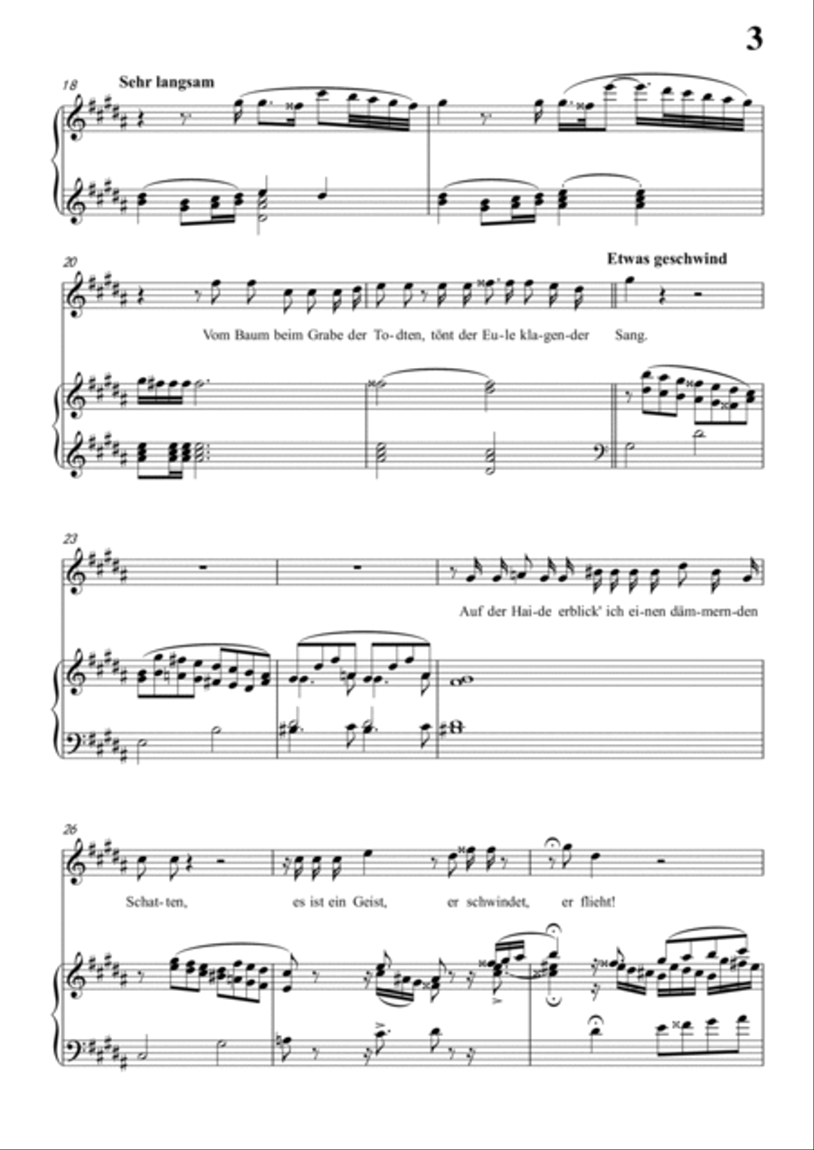 Schubert-Die Nacht in c minor,D.534,for Vocal and Piano Voice scores gallery preview page 4
