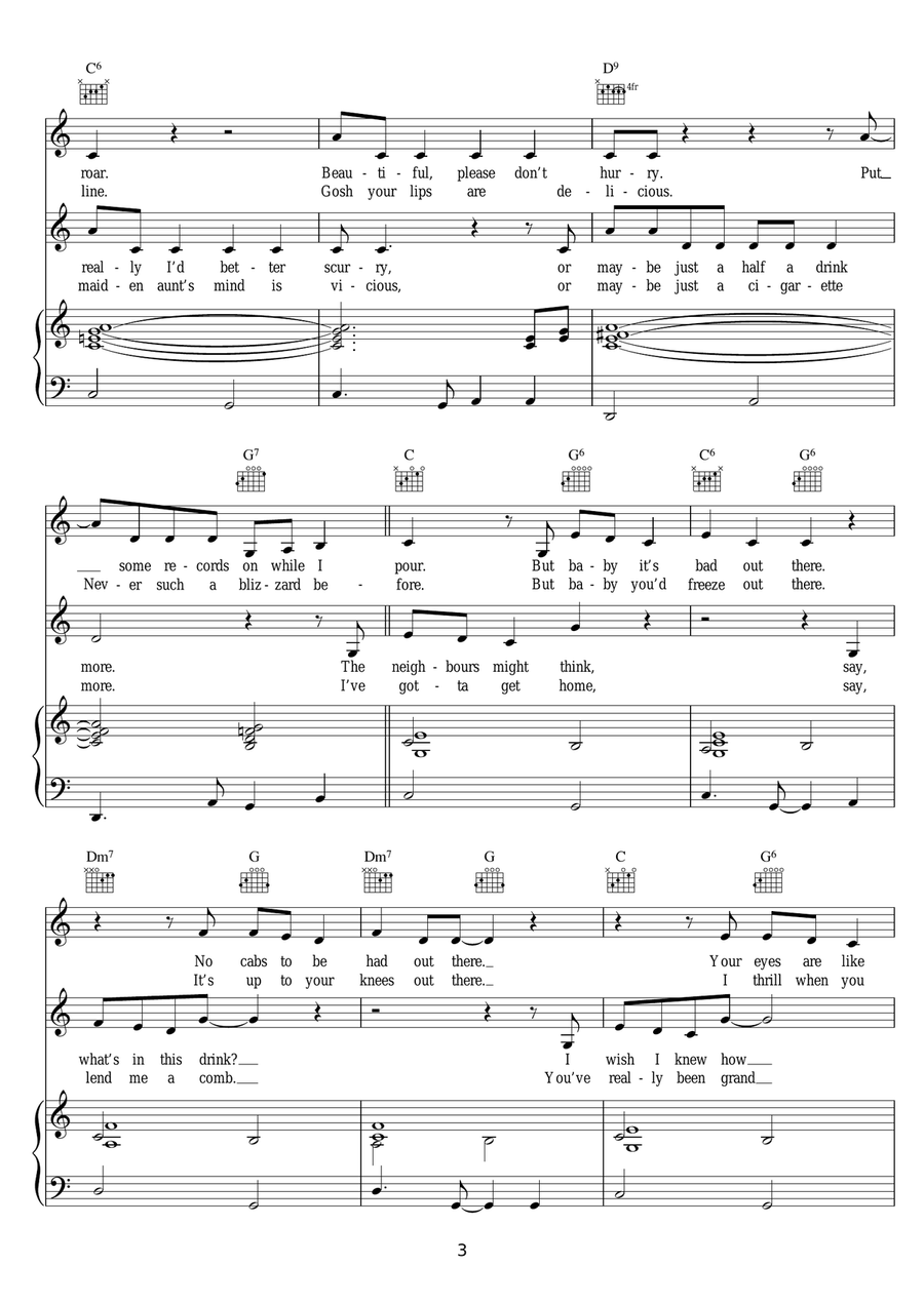 Baby, It's Cold Outside Piano, Vocal scores gallery preview page 3