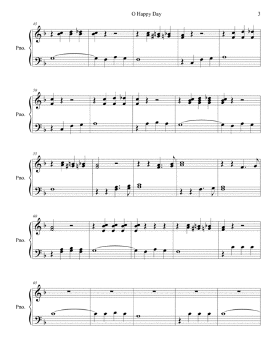 O Happy Day (Two Versions) Piano Solo scores gallery preview page 3