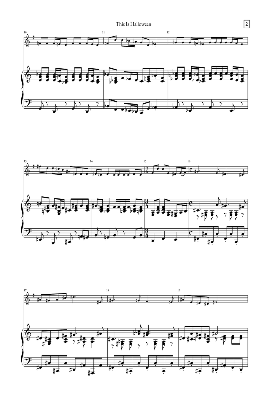 This Is Halloween Piano scores gallery preview page 2