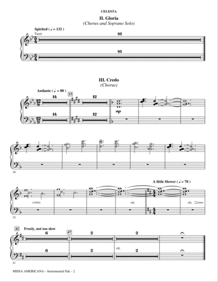 Missa Americana - Celesta Choir scores gallery preview page 2