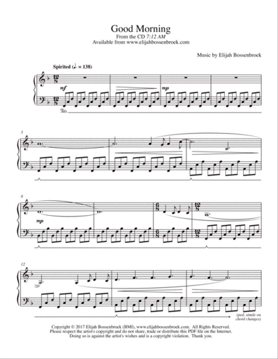 7:12 AM Sheet Music Book 7:12 AM Sheet Music Book Piano Solo scores gallery preview page 3
