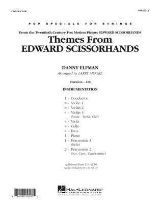 Book cover for Themes from Edward Scissorhands - Full Score