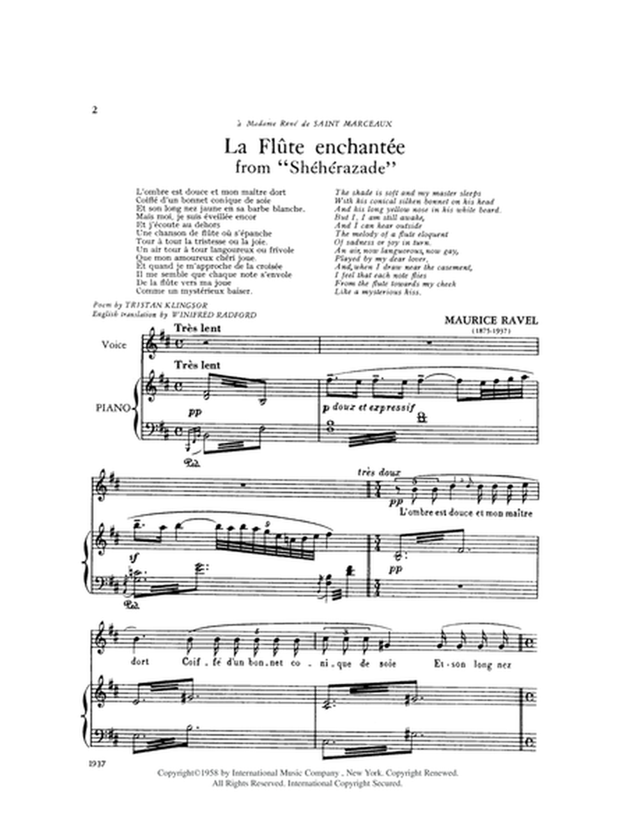 La Flute Enchantee (Sheherazade) (F. & E.)