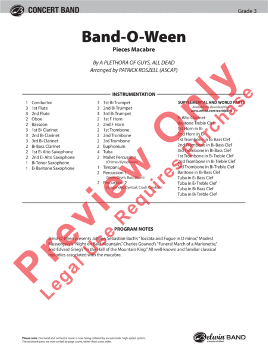 Band-O-Ween Concert Band scores gallery preview page 2