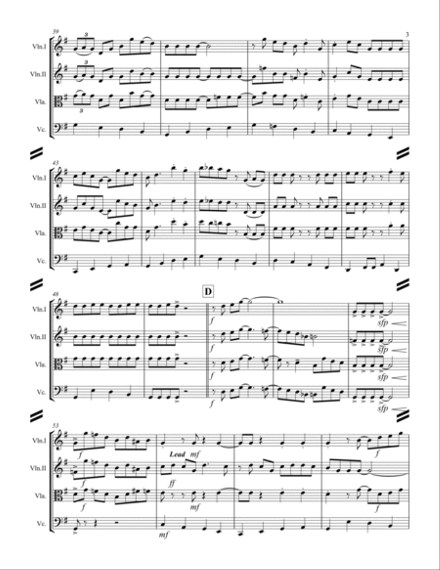 Boogie Woogie Bugle Boy String Quartet scores gallery preview page 4