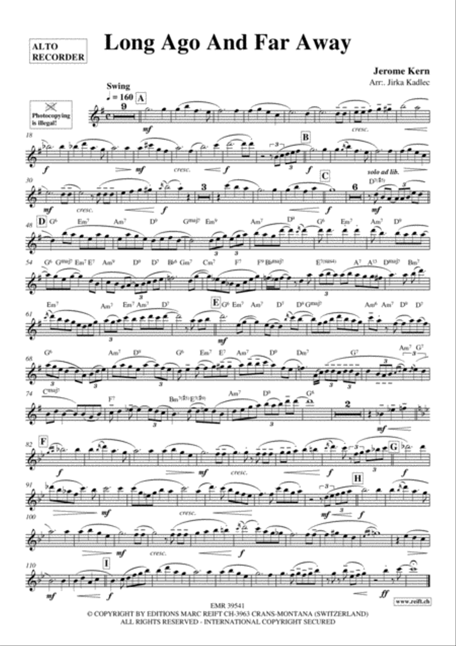Long Ago And Far Away Alto Recorder scores gallery preview page 2