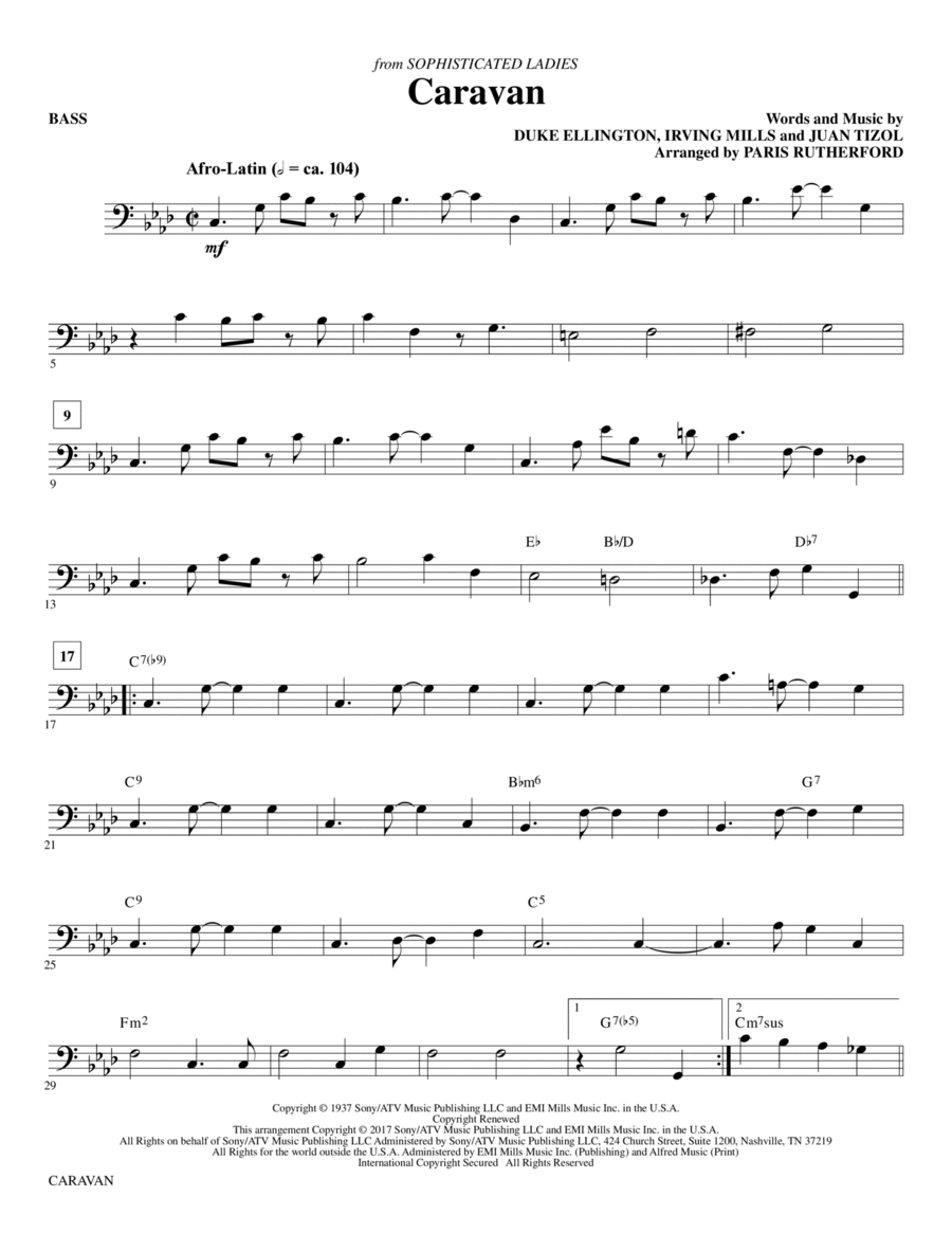 Caravan - Bass Choir scores gallery preview page 1