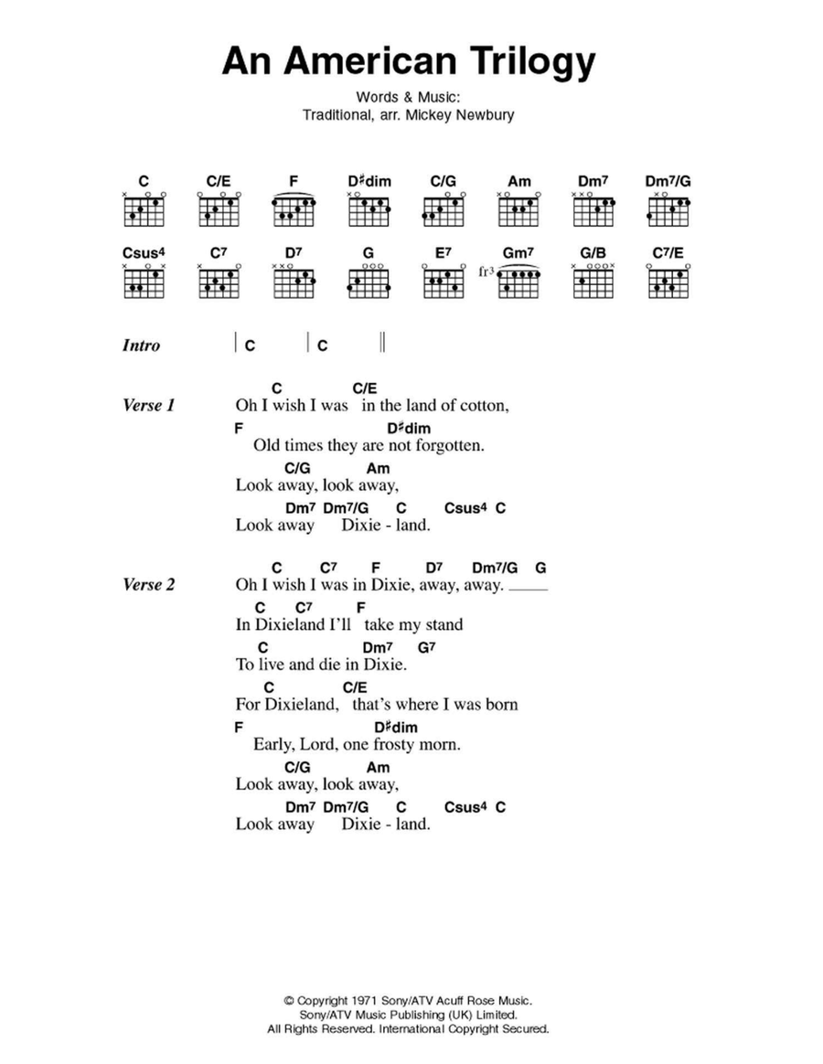 An American Trilogy An American Trilogy Acoustic Guitar scores gallery preview page 1
