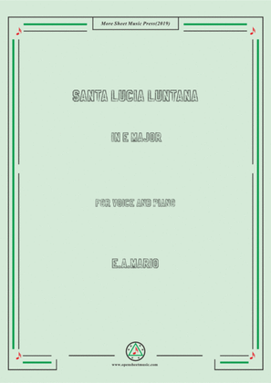 Book cover for Mario-Santa Lucia Luntana in E flat Major
