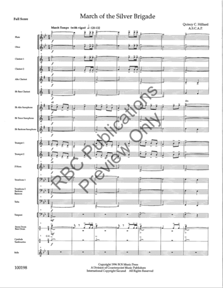March Of The Silver Brigade Concert Band scores gallery preview page 4