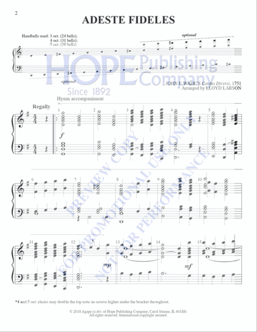 Hymns and Handbells: Easy Handbell Accomp For Cong. Sing 3-Octaves scores gallery preview page 5