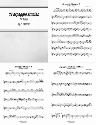 Book cover for 24 Arpeggio Studies for Guitar