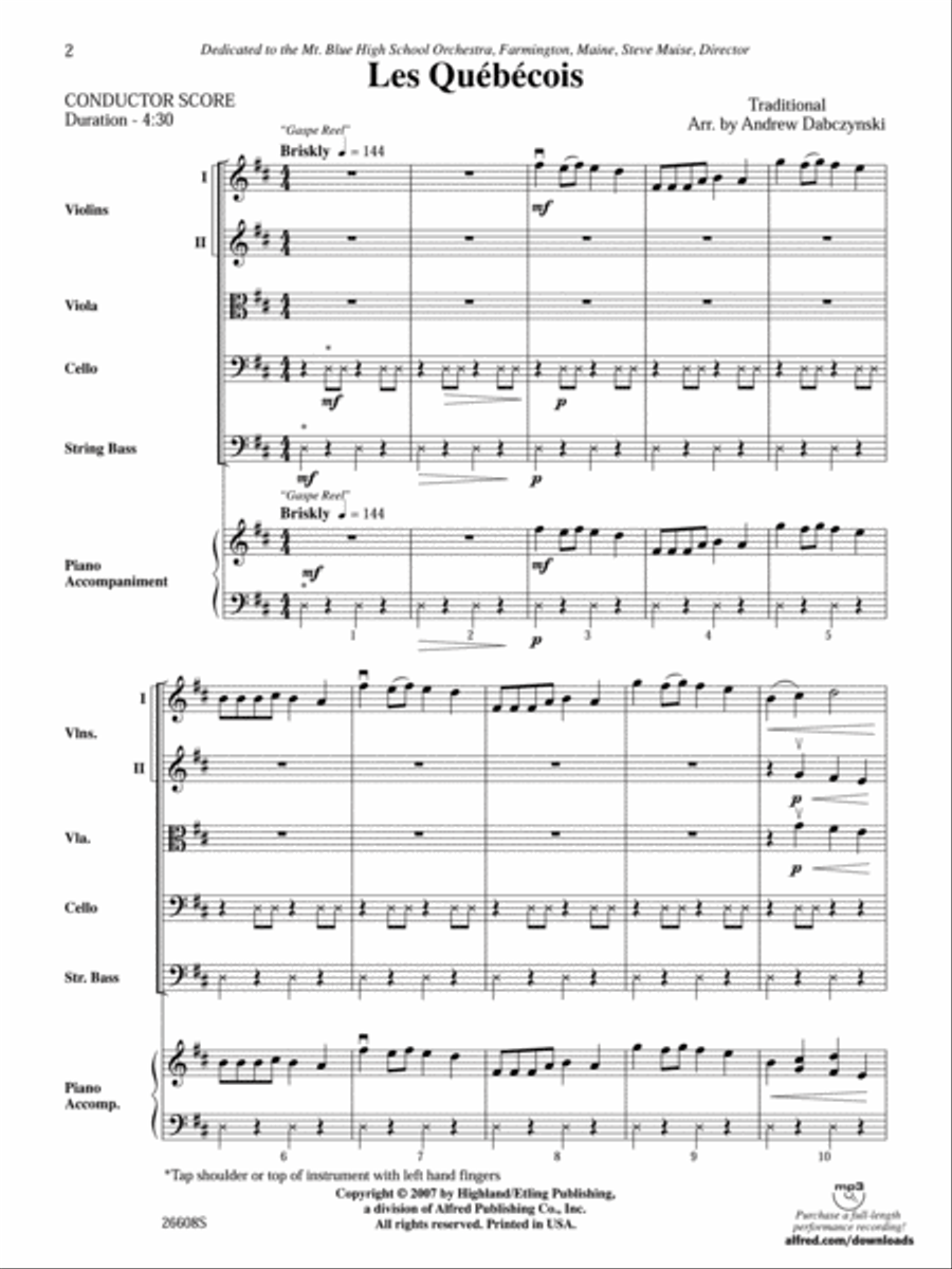 Les Québécois Les Québécois String Orchestra scores gallery preview page 2
