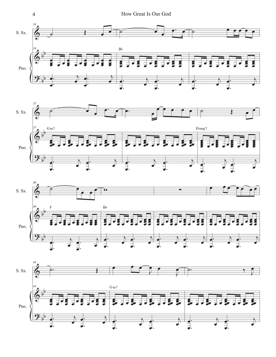 How Great Is Our God Soprano Saxophone scores gallery preview page 4
