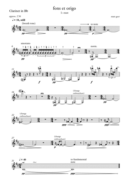Fons et origo (Individual clarinet part)