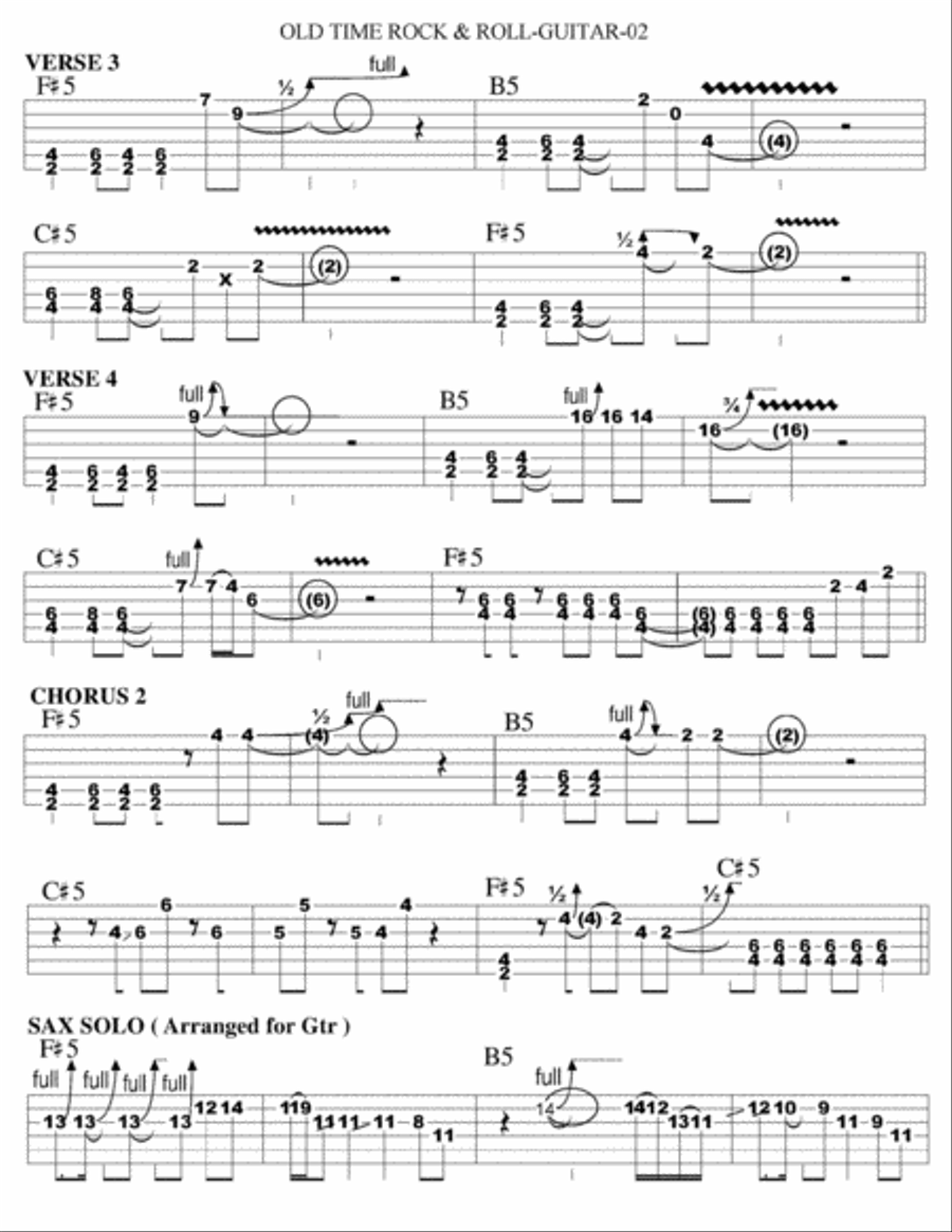Old Time Rock & Roll Electric Guitar scores gallery preview page 2