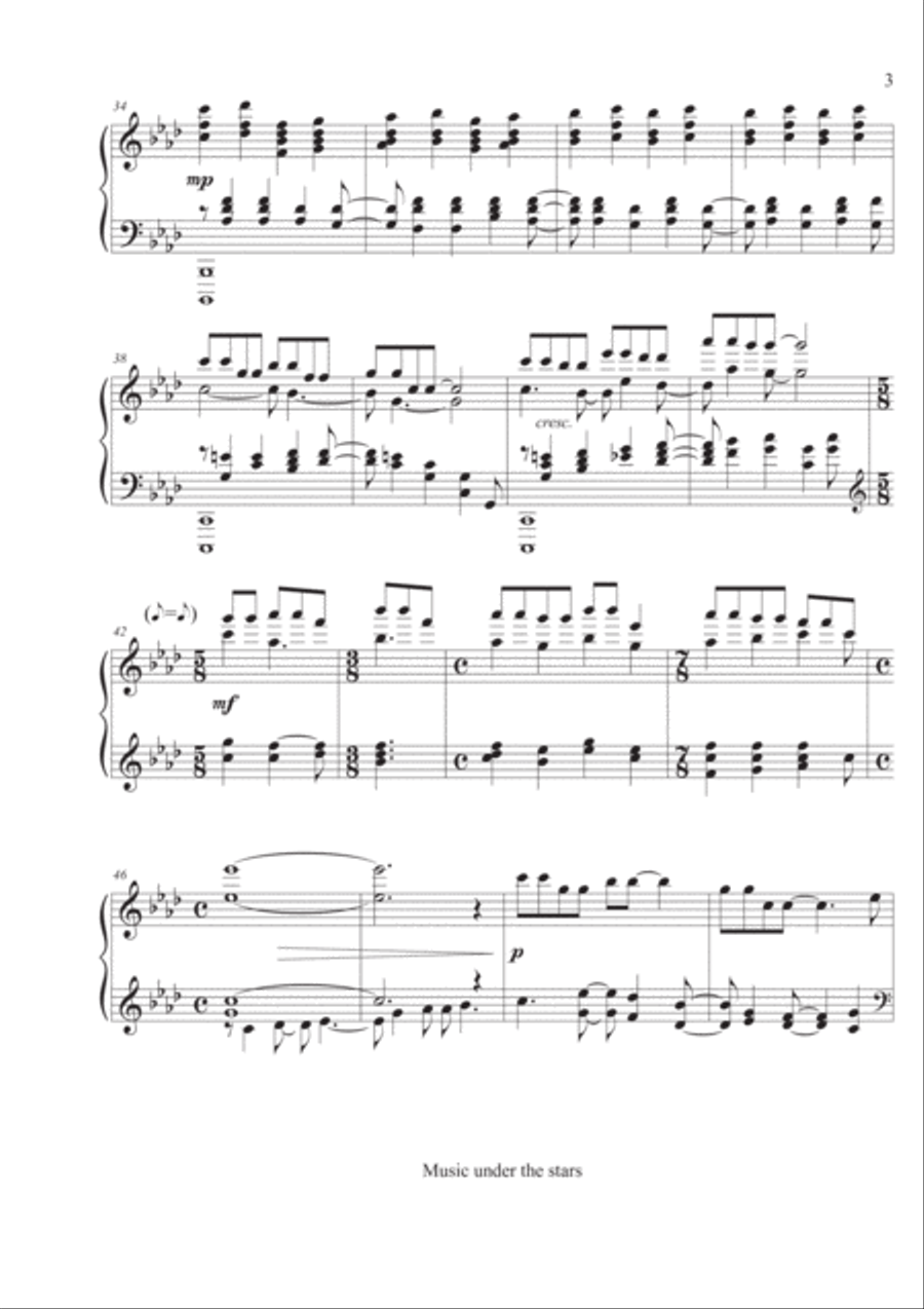 Music under the stars Music under the stars Piano Solo scores gallery preview page 3