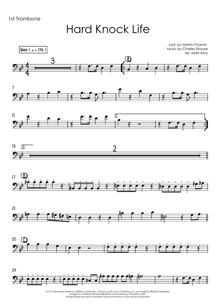 It's The Hard-Knock Life Brass Quartet scores gallery preview page 5