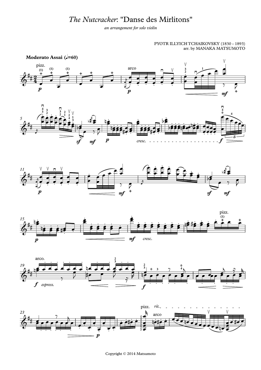 The Nutcracker - Danse des Mirlitons for solo violin Violin Solo scores gallery preview page 3