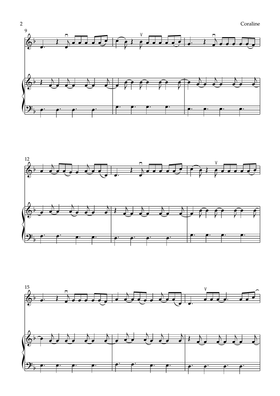 Coraline Violin Solo scores gallery preview page 2