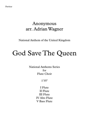 Book cover for God Save The Queen (National Anthem of the United Kingdom) Flute Choir arr. Adrian Wagner