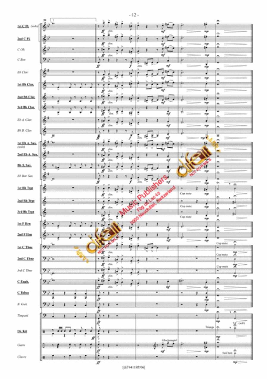 Harlem Nocturne Harlem Nocturne Concert Band scores gallery preview page 14