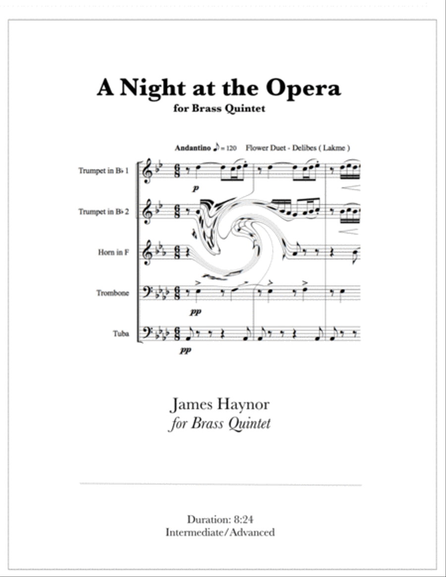 A Night at the Opera for Brass Quintet Brass Quintet scores gallery preview page 1