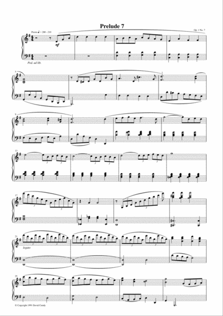 Prelude #7, Op. 1, No. 7 Piano Solo scores gallery preview page 1