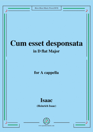 Book cover for Isaac-Cum esset desponsata,in D flat Major,for A cappella