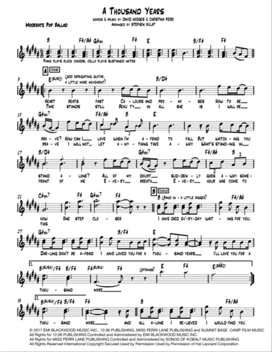 A Thousand Years Large Ensemble scores gallery preview page 1
