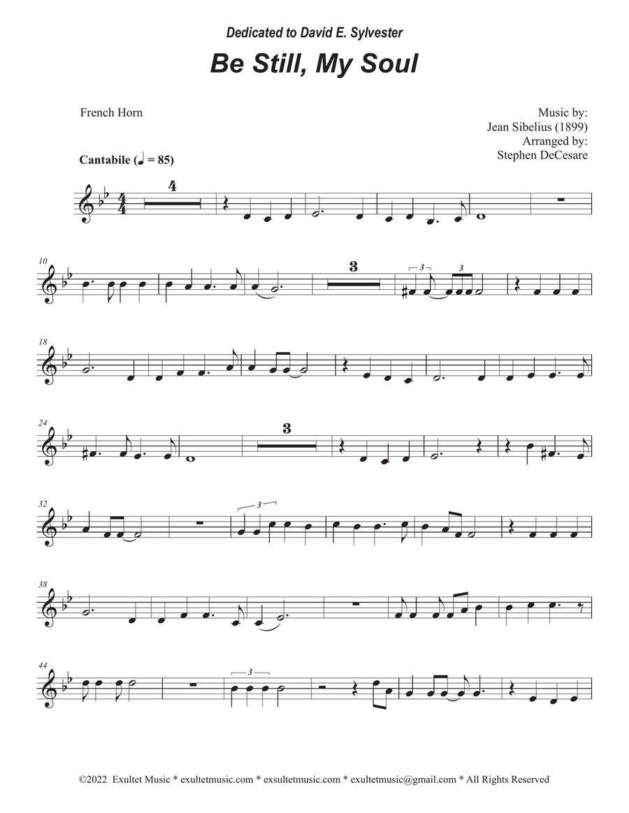 Be Still, My Soul (Duet for Bb-Trumpet and French Horn) Brass Duet scores gallery preview page 6