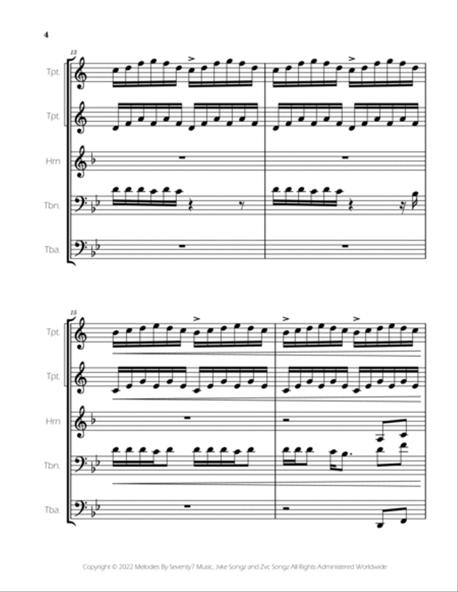 Golden Hour Brass Quintet scores gallery preview page 4