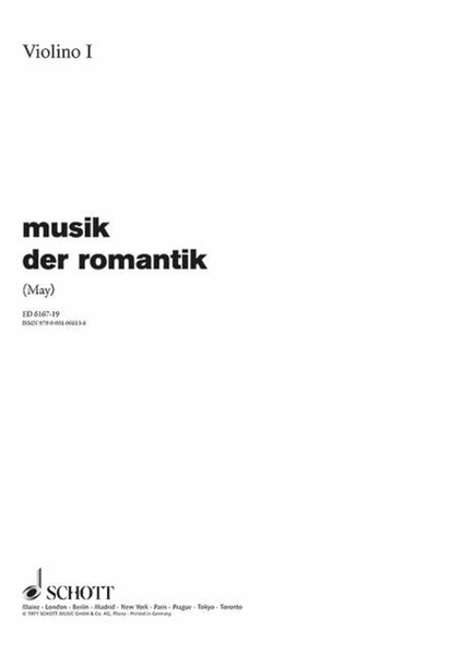 Music Of The Romantic Orch Vn 1