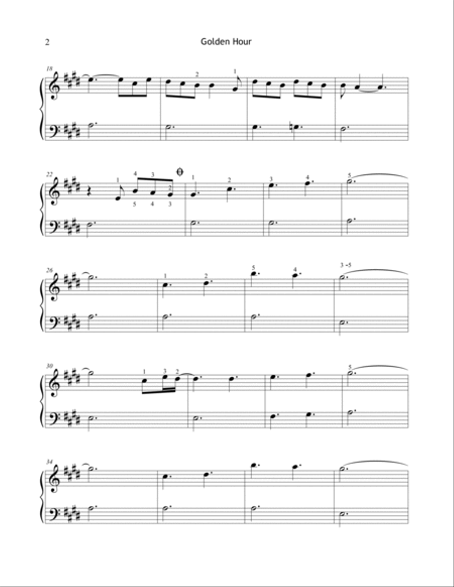 Golden Hour - Easy Piano - Digital Sheet Music | Sheet Music Plus