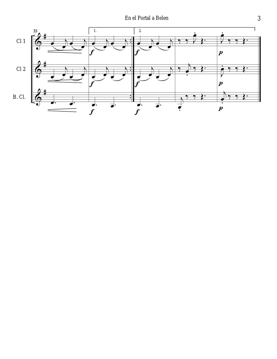 In Bethlemen's Cradle for Clarinet Trio Clarinet Trio scores gallery preview page 3
